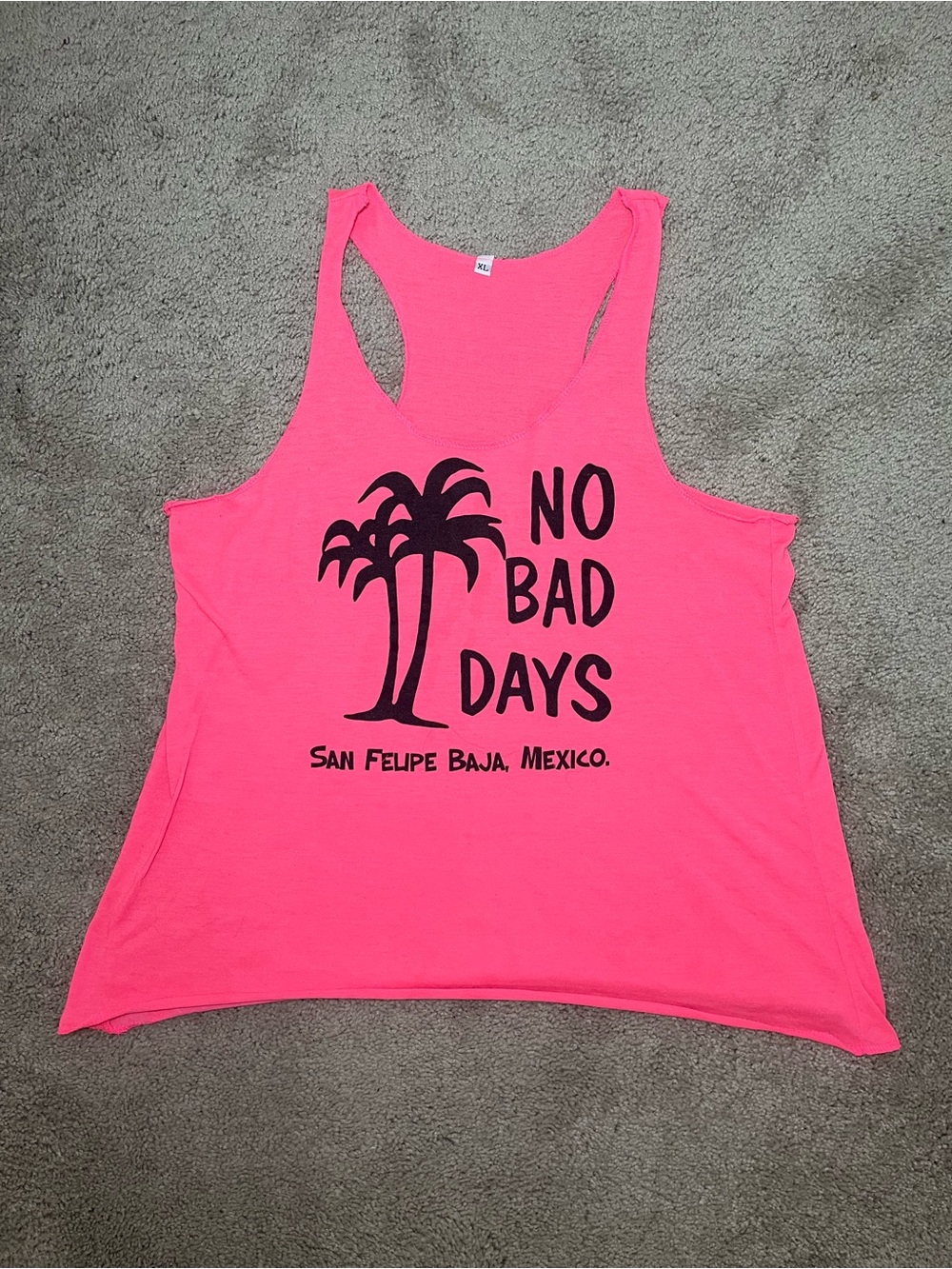 No Bad Days Pink Racerback Vintage Tank Top - Women Swim